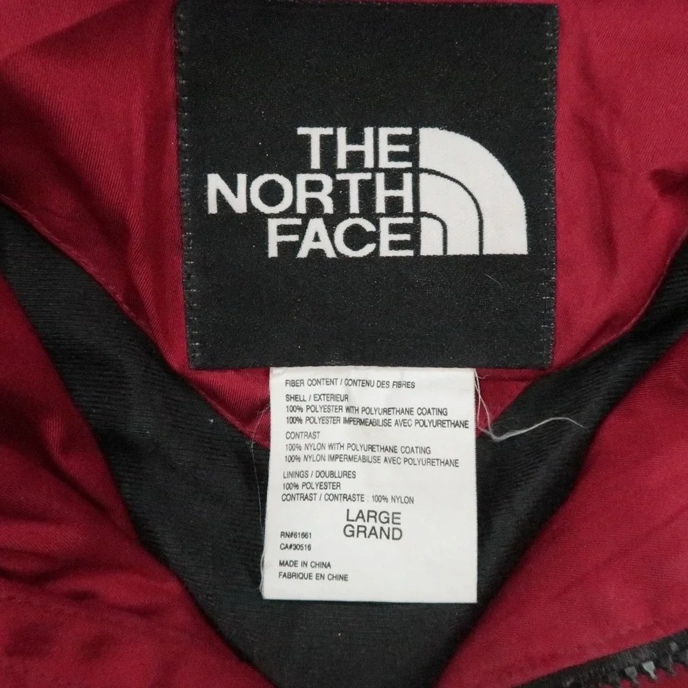 VINTAGE The North Face Jacket Mens Large Red Gray TNFX Ski Snap Full Zip *